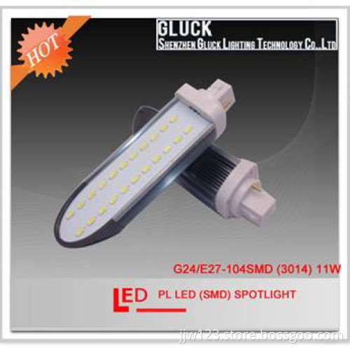 1000-1100lm Plug SMD LED Spotlight G24/E27-104SMD (3014)